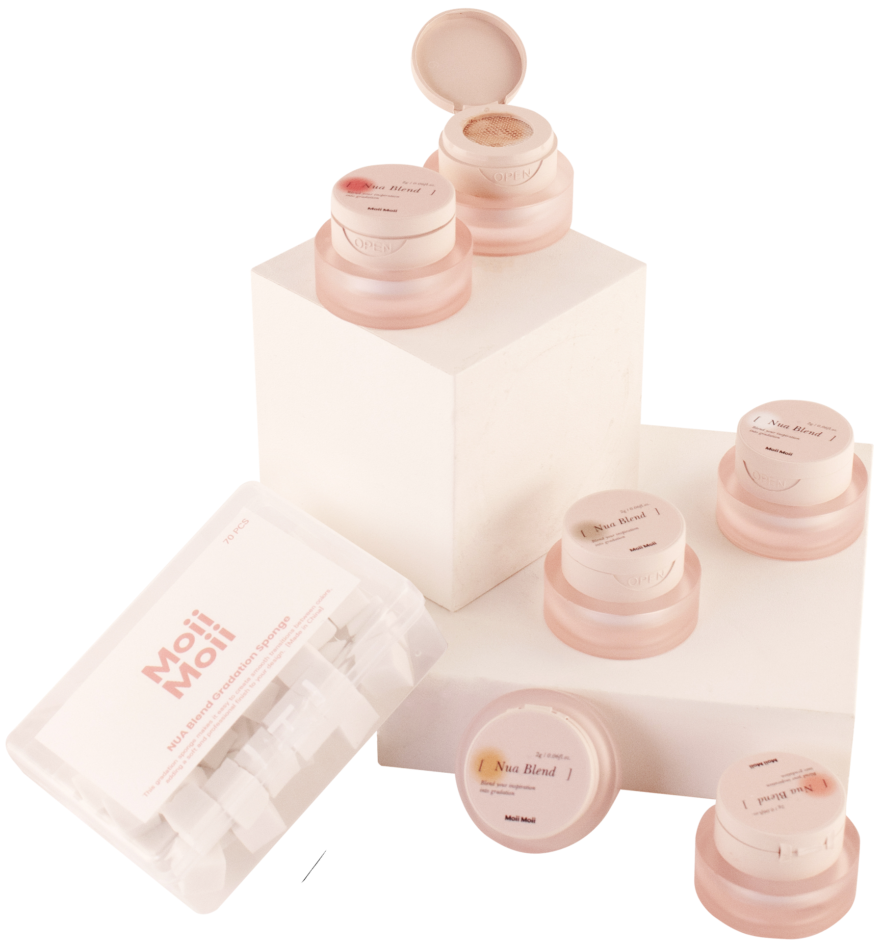 Moii Moii Nua Blend Gradation 6 Gel Pack + Gradation Sponge 70 Pack