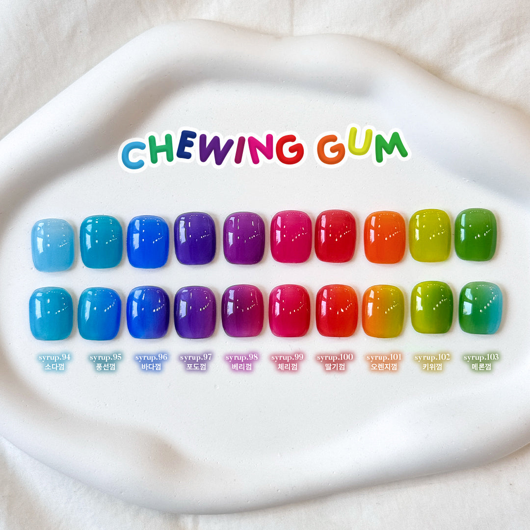 Yogurt Nail Chewing Gum Syrup Gel Collection - Full 10pc Set/Individual Bottles