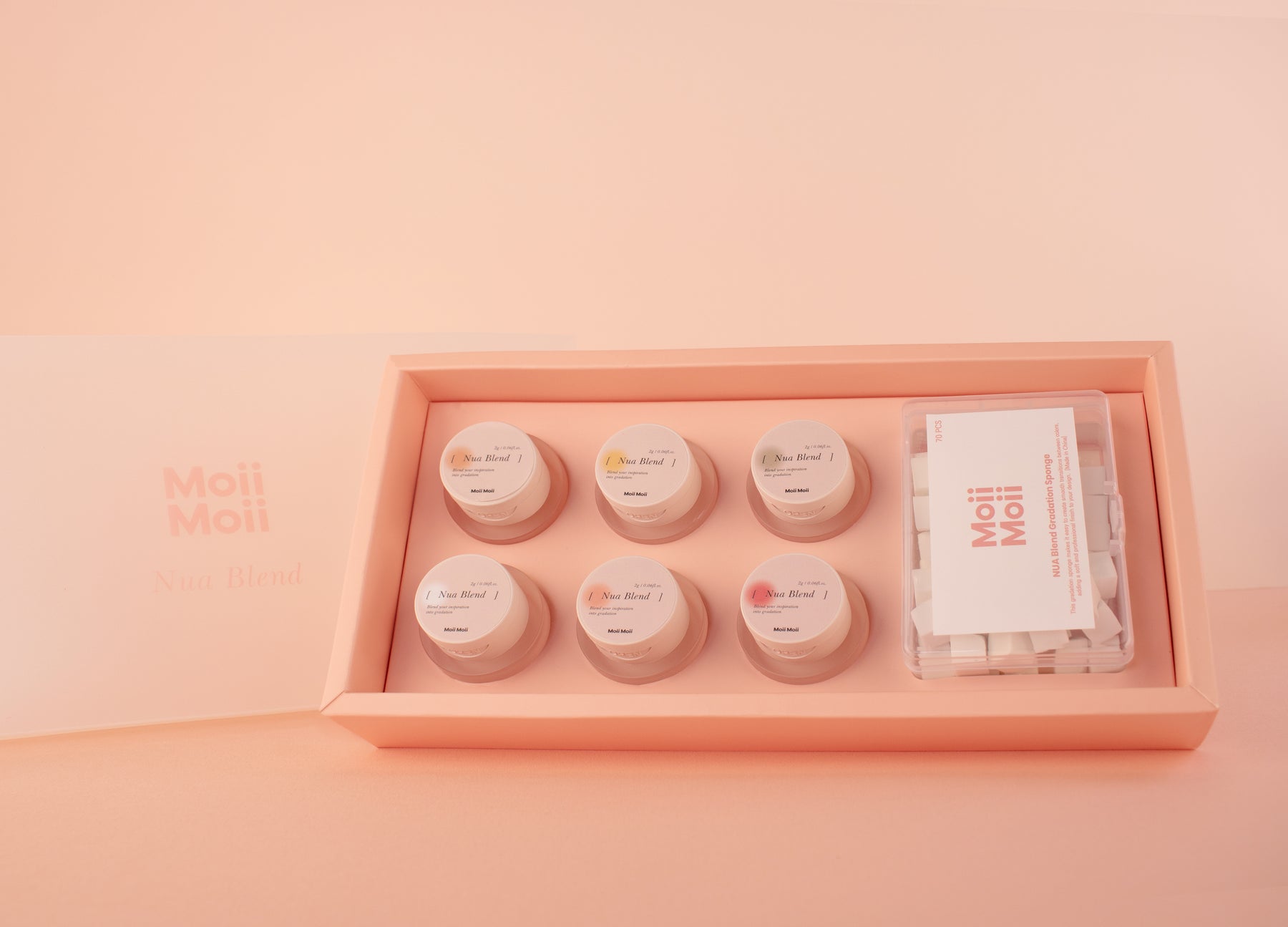 Moii Moii Nua Blend Gradation 6 Gel Pack + Gradation Sponge 70 Pack
