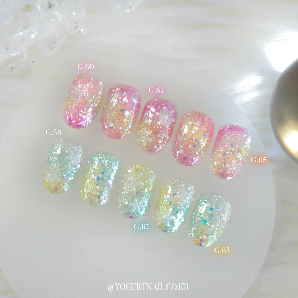 Yogurt Nail Orgel Glitter Gel Collection - Full 8pc Set/Individual Bottles