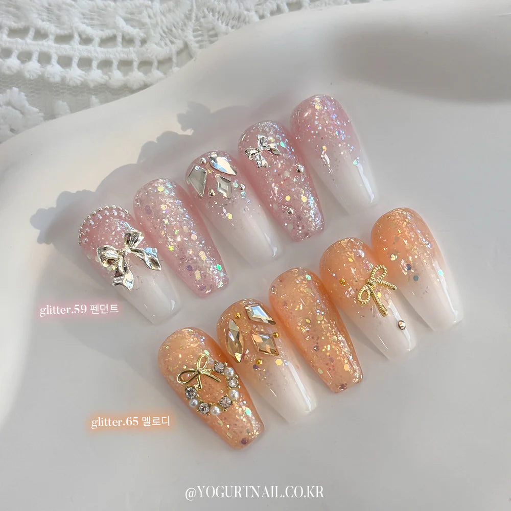 Yogurt Nail Orgel Glitter Gel Collection - Full 8pc Set/Individual Bottles