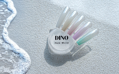 DINO It's Nail O'Clock Chrome Powder - Pure White