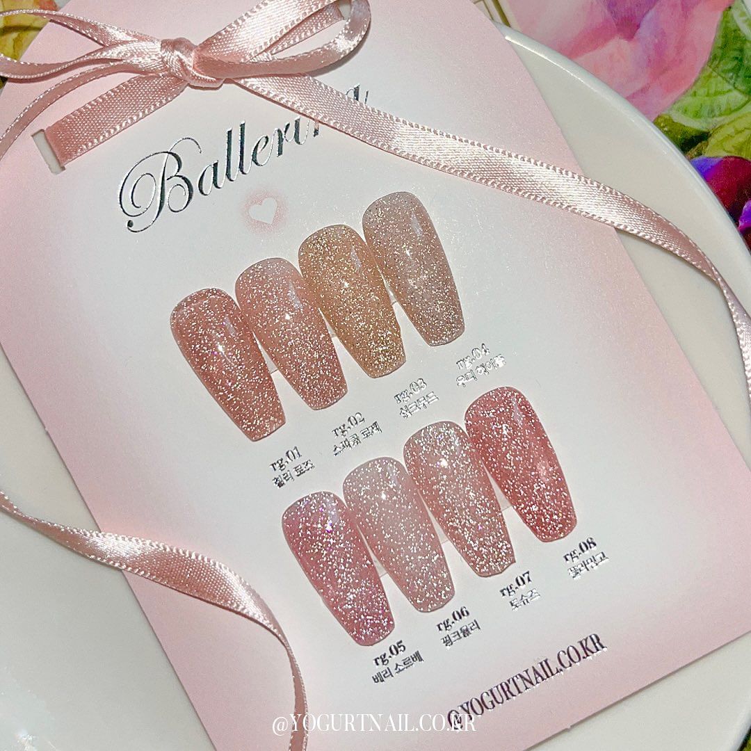 Yogurt Nail Ballerina Reflective Glitter Collection - Full 8pc Set/Individual Bottles
