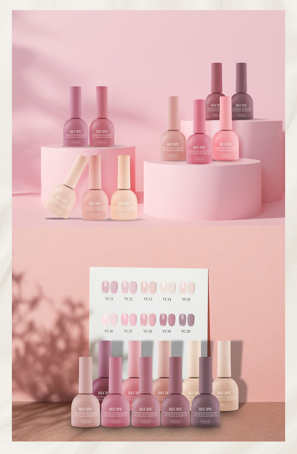 Valla Solid Non-Wipe Colour Collection - Cool Pink Series VC11-VC20 (Individual Colours)
