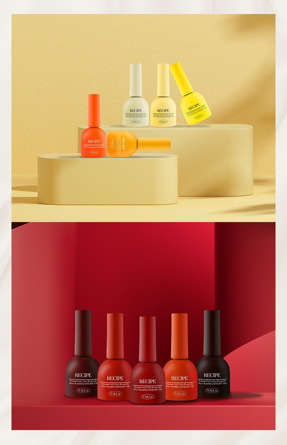 Valla Solid Non-Wipe Colour Collection - Yellow to Red Series VC31-VC40 (Individual Colours)