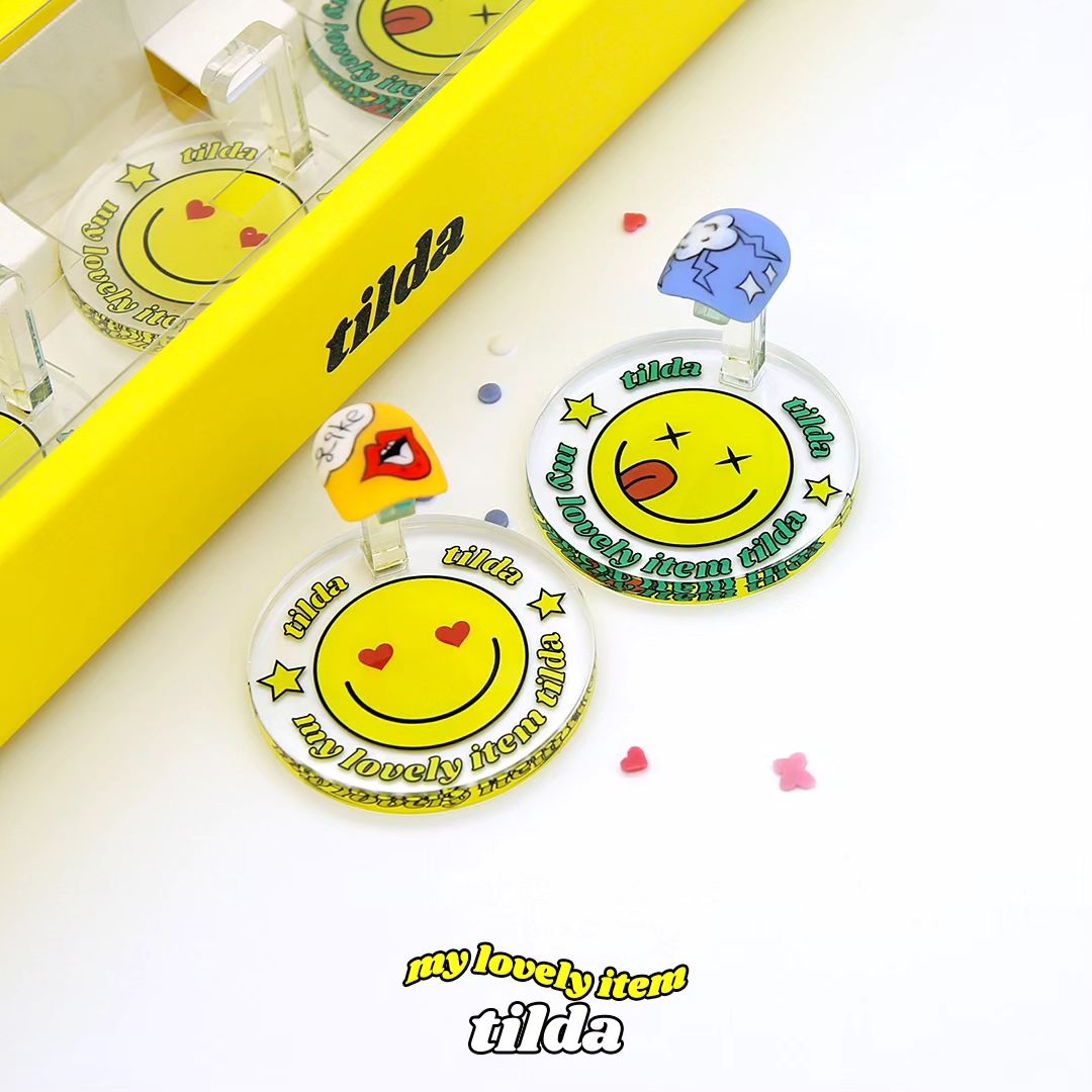 Tilda Smiley Faces Nail Tip Stand 5pc Set