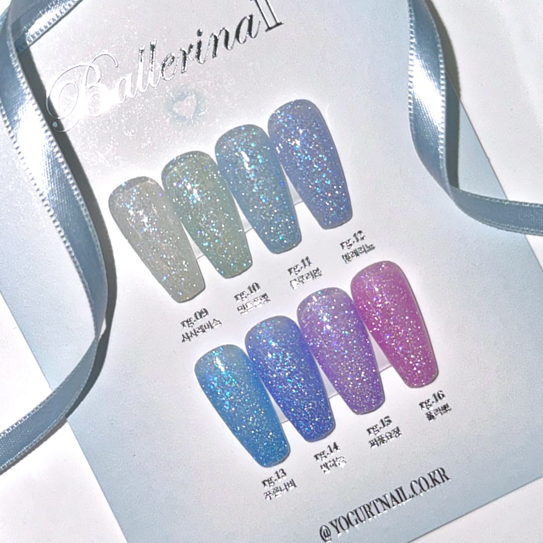 Yogurt Nail Ballerina II Reflective Glitter Collection - Full 8pc Set/Individual Bottles