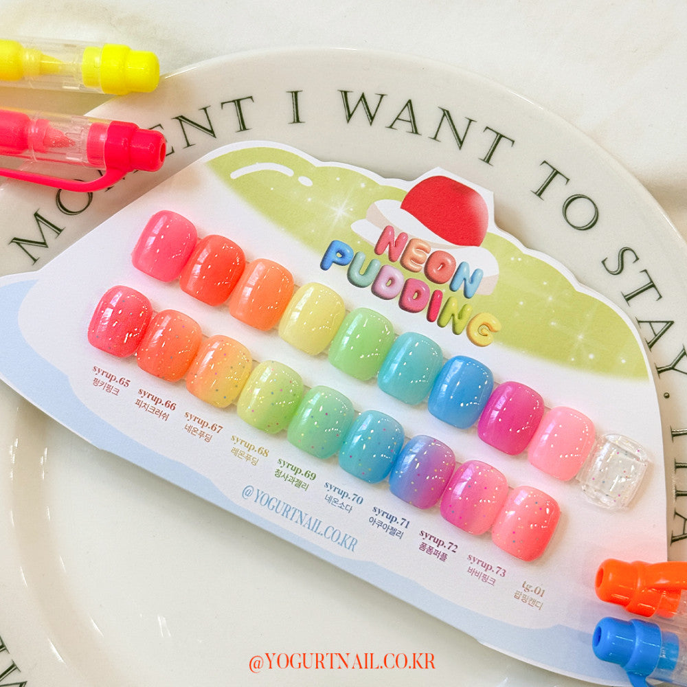 Yogurt Nail Neon Pudding Syrup Gel Collection - Full 10pc Collection/Individual Bottles