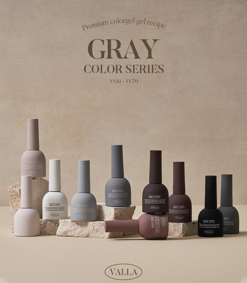 Valla Solid Non-Wipe Colour Collection - Gray Series VC61-VC70 (Individual Colours)