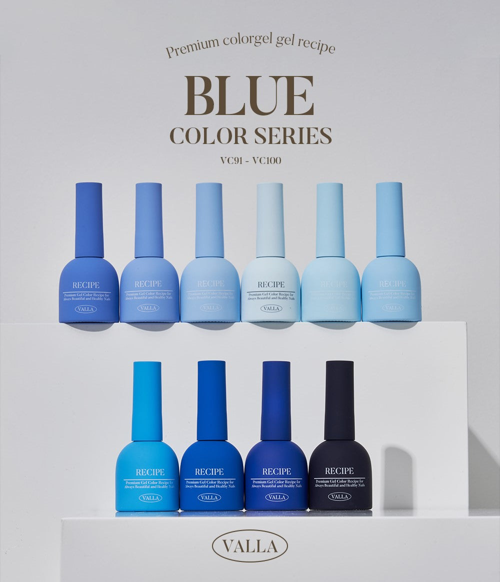 Valla Solid Non-Wipe Colour Collection - Blue Series VC91-VC100 (Individual Colours)