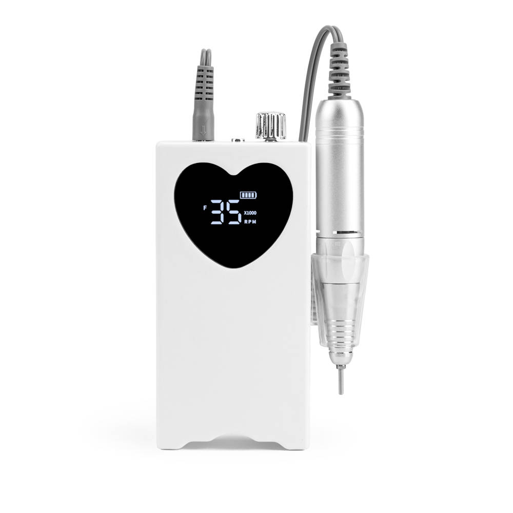 Peony Portable Heart E-File/Nail Drill + stand, bits and bands - 3 colours