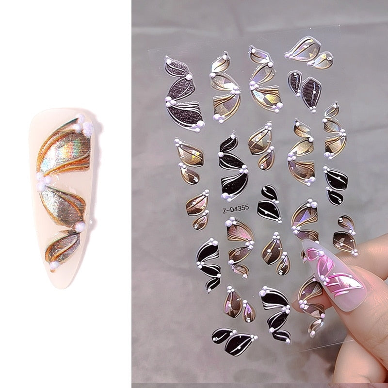 3D ballet ribbon/butterfly stickers - 2 colours