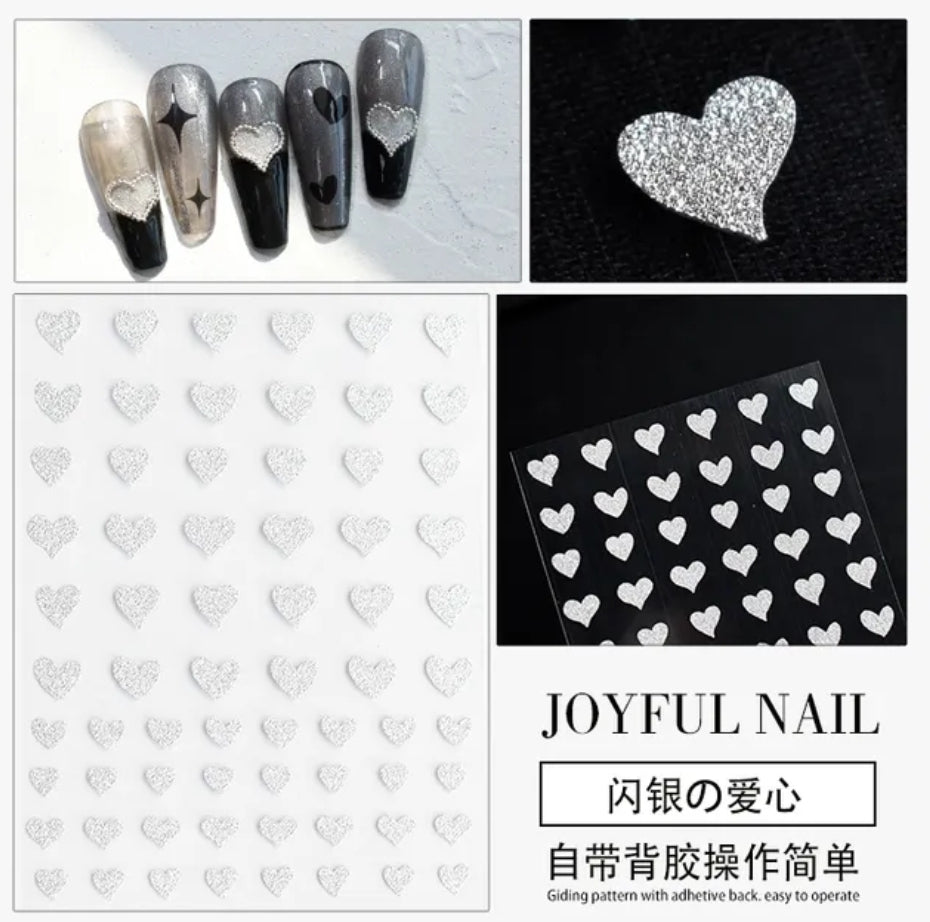 Reflective glitter stickers - heart