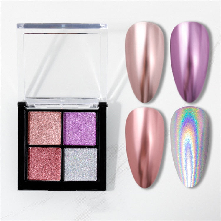 Chrome palette with 2 applicators - 4 colour set