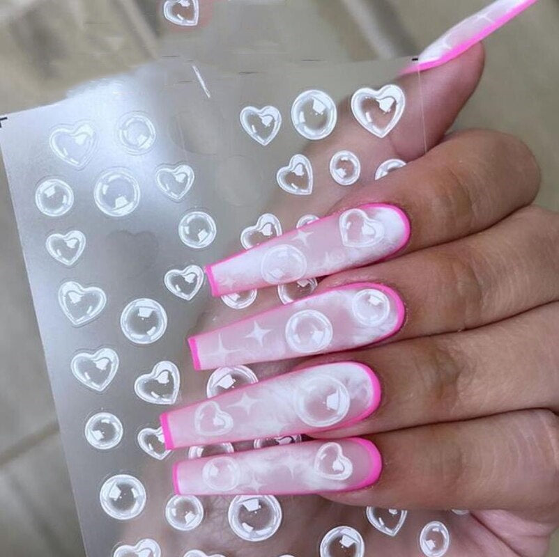 Pegatinas de burbujas de corazón
