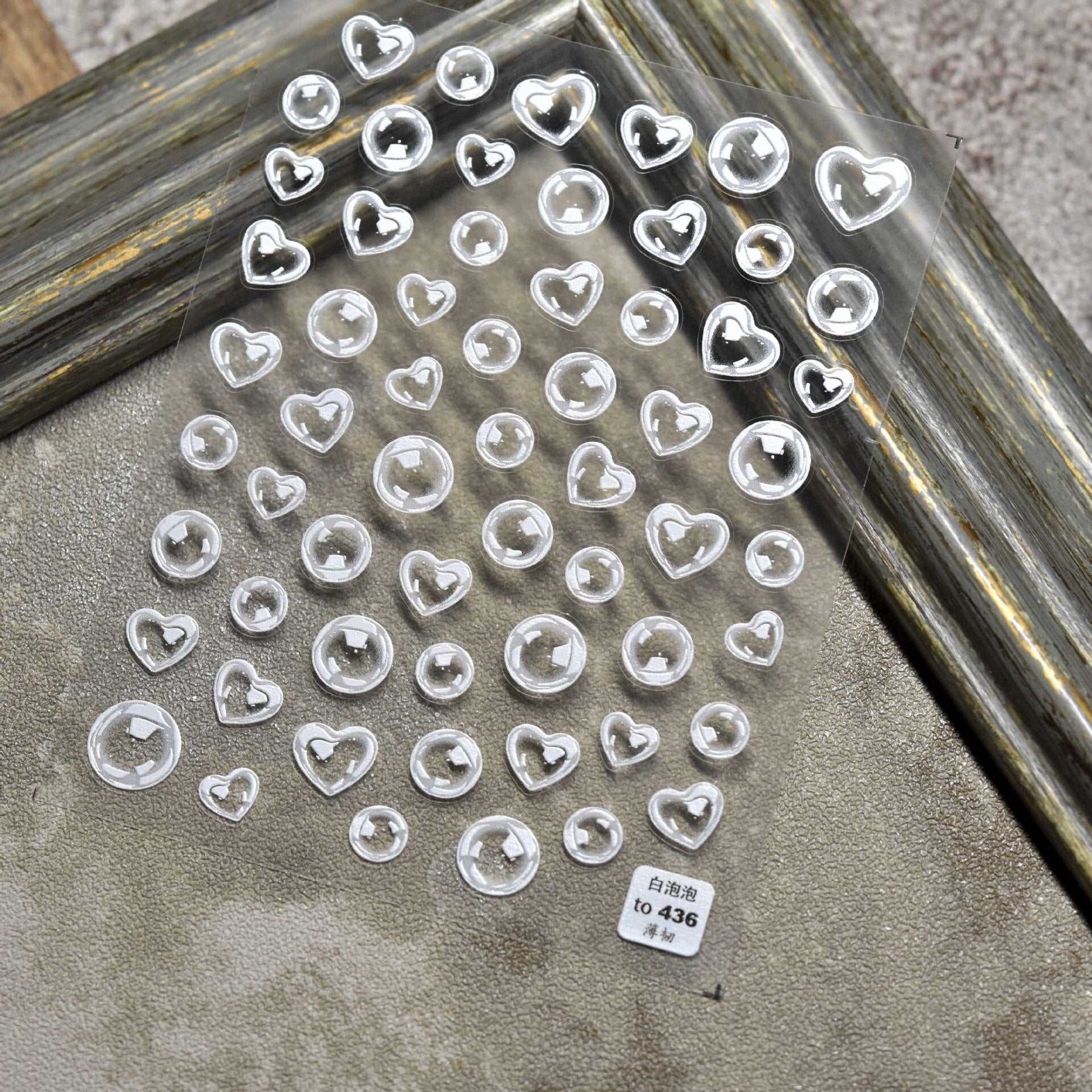 Heart bubble stickers