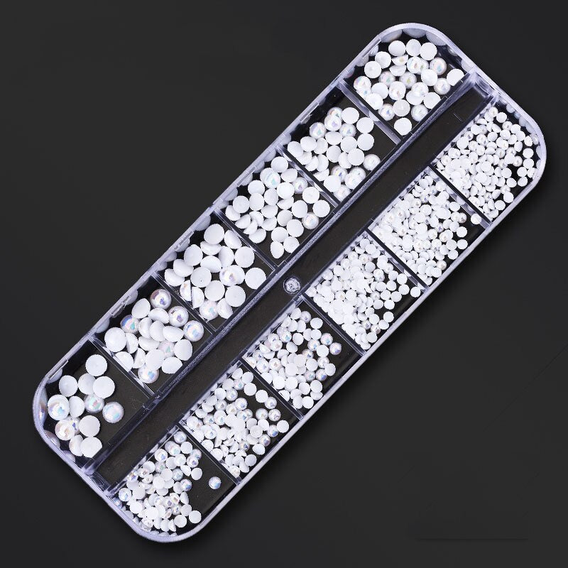 Half pearl charms set - incl. 12 types