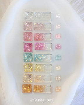 Yogurt Nail Korea Orgel Glitter Gel Collection - Full 8pc Set/Individual Bottles