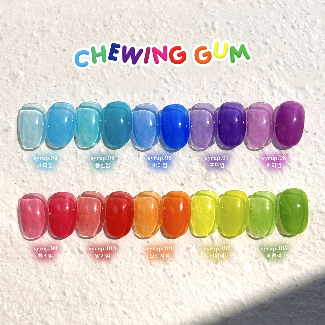 (PRE-ORDER DISCOUNT) Yogurt Nail Korea Chewing Gum Syrup Gel Collection - Full 10pc Set/Individual Bottles