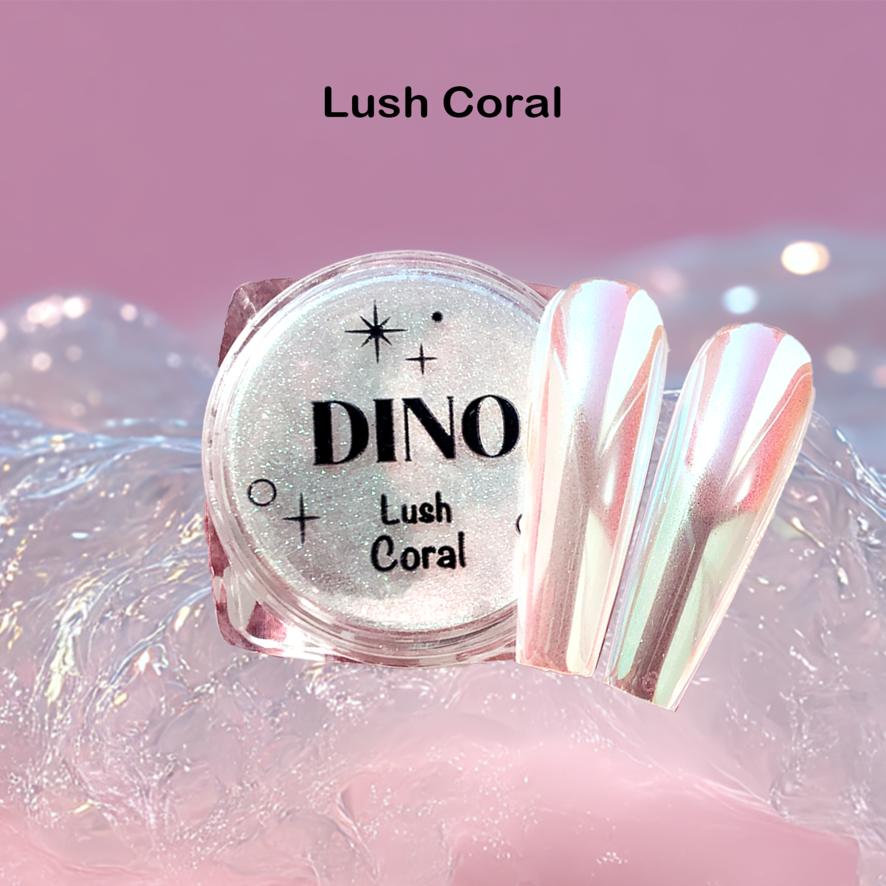 DINO It's Nail O'Clock Chrome Powder - Lush Powder (Full 3pc set/3 colour options)