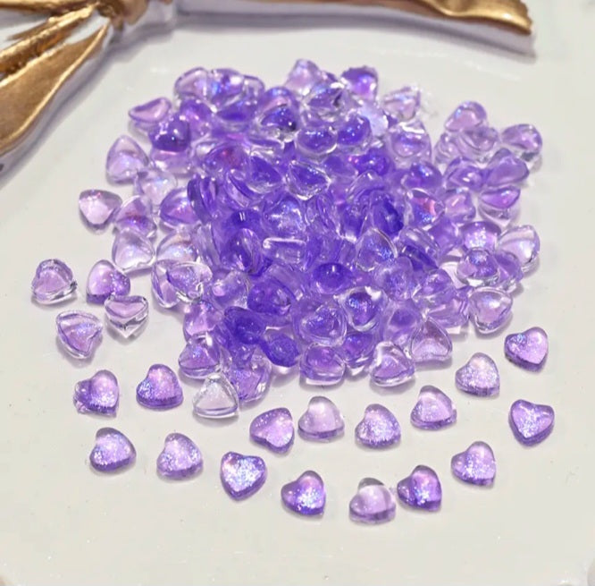 Charms de corazón con purpurina - 3 opciones de color