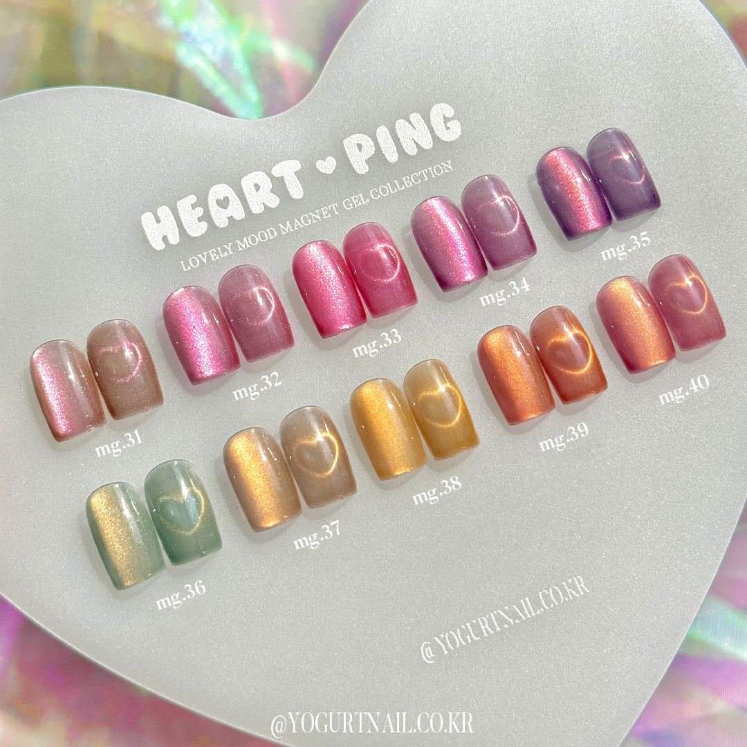 Yogurt Nail Korea Heart Ping Magnetic Gel Collection - Full 10pc Collection/Individual Bottles