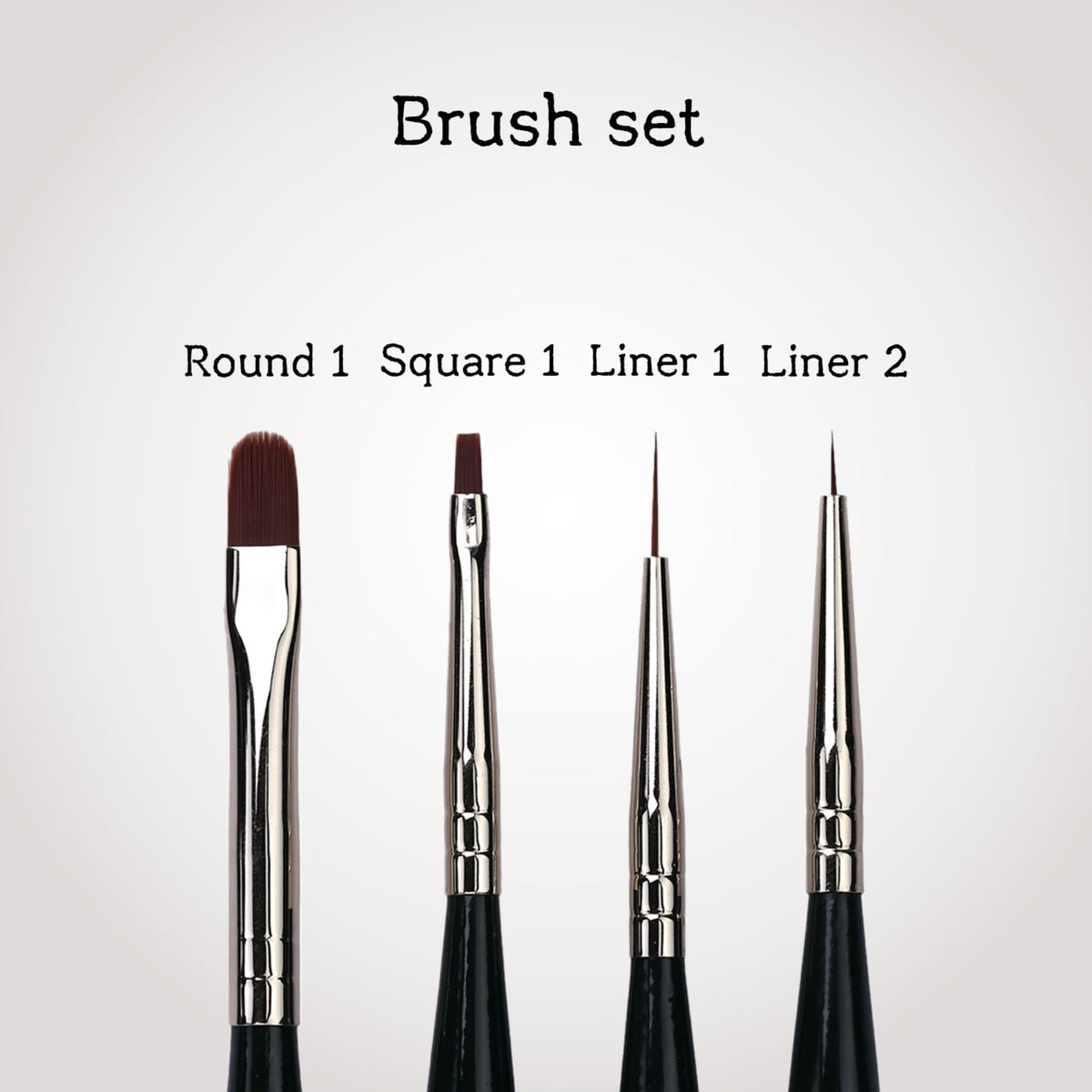 DINO It's Nail O'Clock Brushes - Full 3pc set/3 brush types