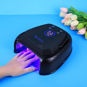 Peony Premium Aluminium Cordless Nail Lamp (Rechargeable) - Black