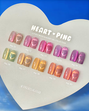 Yogurt Nail Korea Heart Ping Magnetic Gel Collection - Full 10pc Collection/Individual Bottles