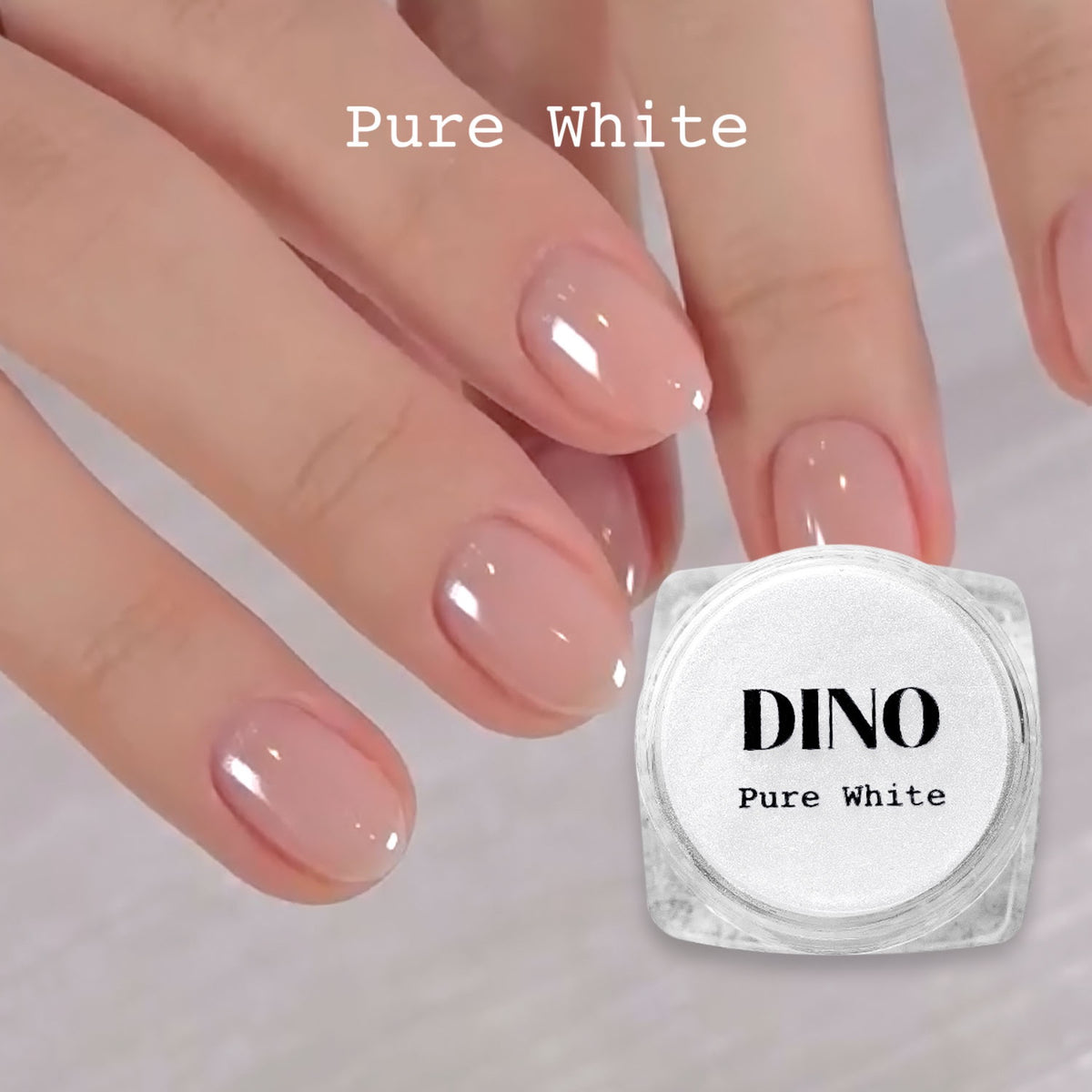 DINO It's Nail O'Clock Chrome Powder - Pure White