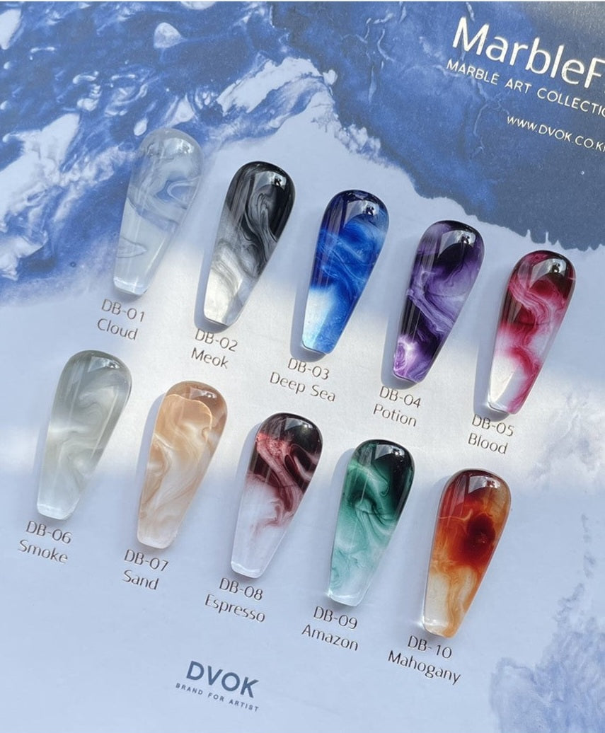 [IN STOCK] DVOK MarbleFit Collection (10 Colour Gels + 1 Marble Base Gel) - (Full 11pc Collection/1 Marble Base Gel)