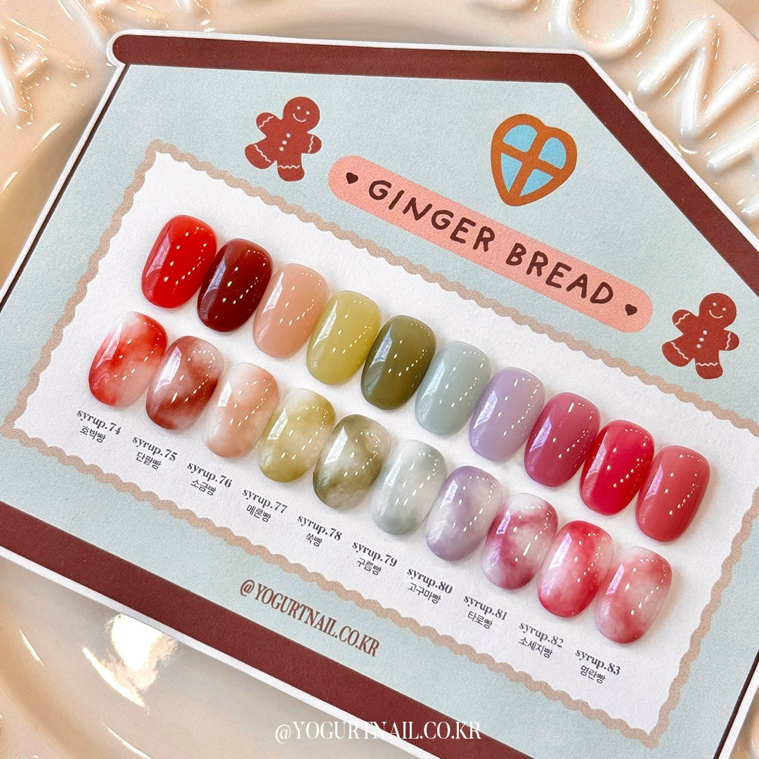 Yogurt Nail Korea Ginger Bread Syrup Gel Collection - Full 10pc Collection/Individual Bottles