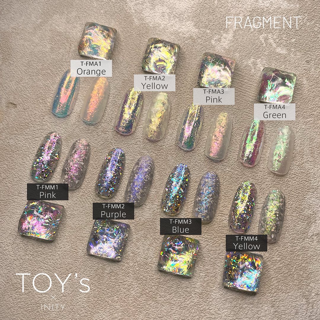 TOY's x INITY Fragment Flakes - Colours: 4 aurora & 4 metallic (Full 8 Colour Set/Individual Jars)