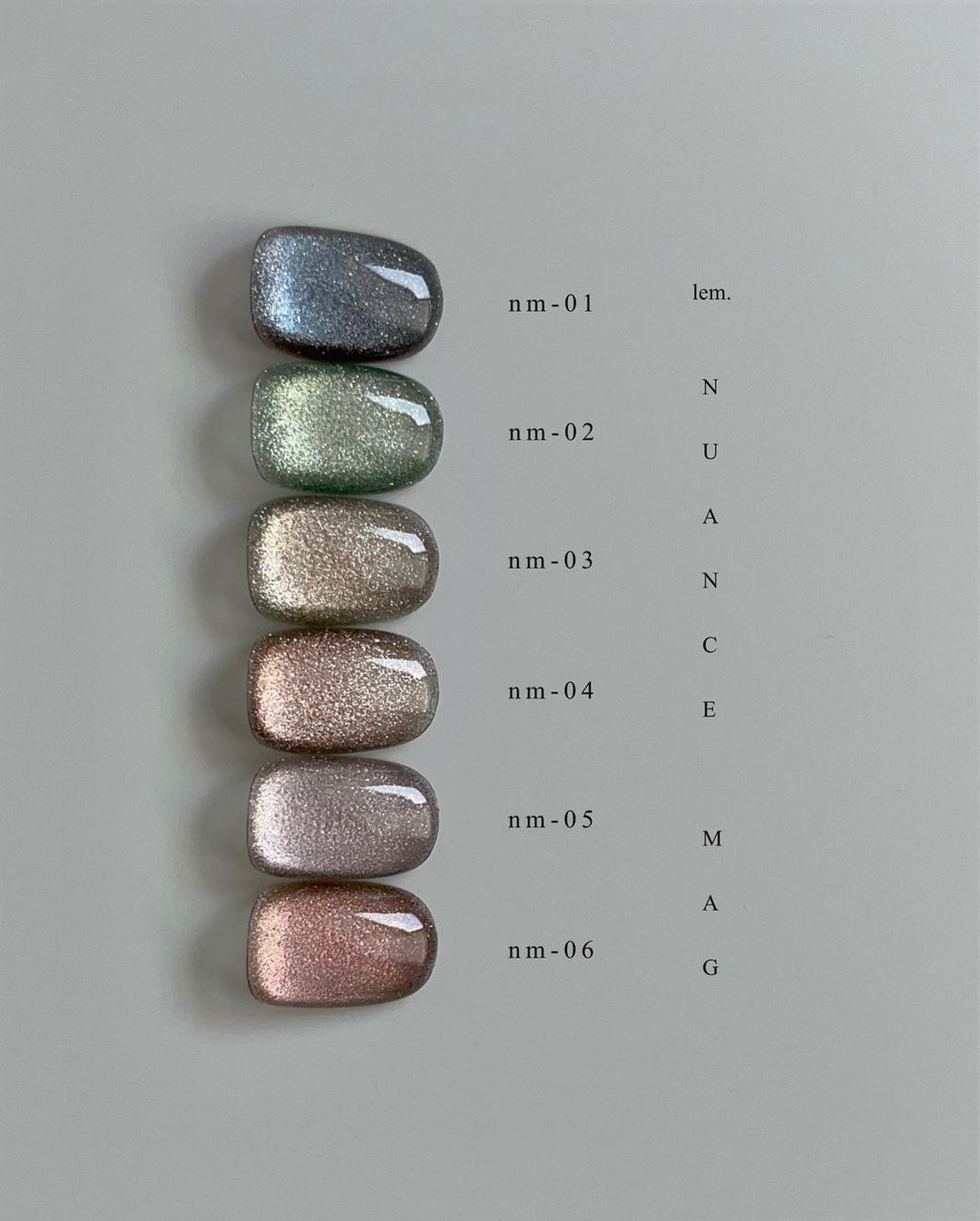 lem. Nuance MagGel Series - 6 Magnetic Gel Colour Options