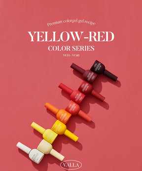 Valla Solid Non-Wipe Colour Collection - Yellow to Red Series VC31-VC40 (Individual Colours)
