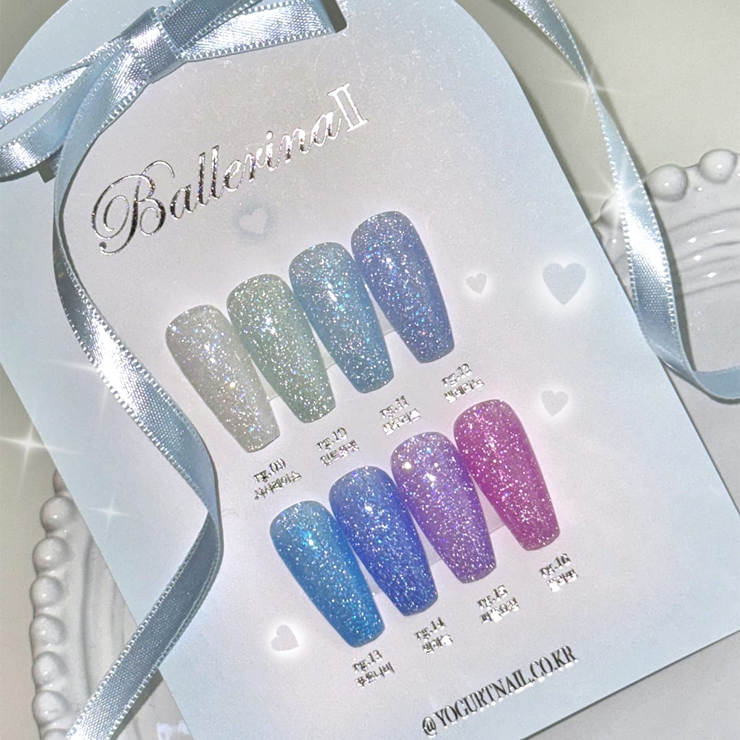 Yogurt Nail Korea Ballerina II Reflective Glitter Collection - Full 8pc Set/Individual Bottles