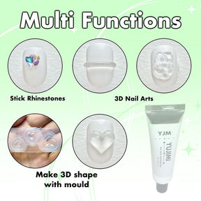 MPA Non Stick Solid Nail Glue/3D Gel (clear colour for creating 3D art/designs, attaching charms and attaching nail extensions)