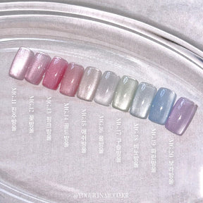 Yogurt Nail Korea Bubble Magnetic Cat Eye Glitter Gel - Full 10pc Collection/Individual Bottles