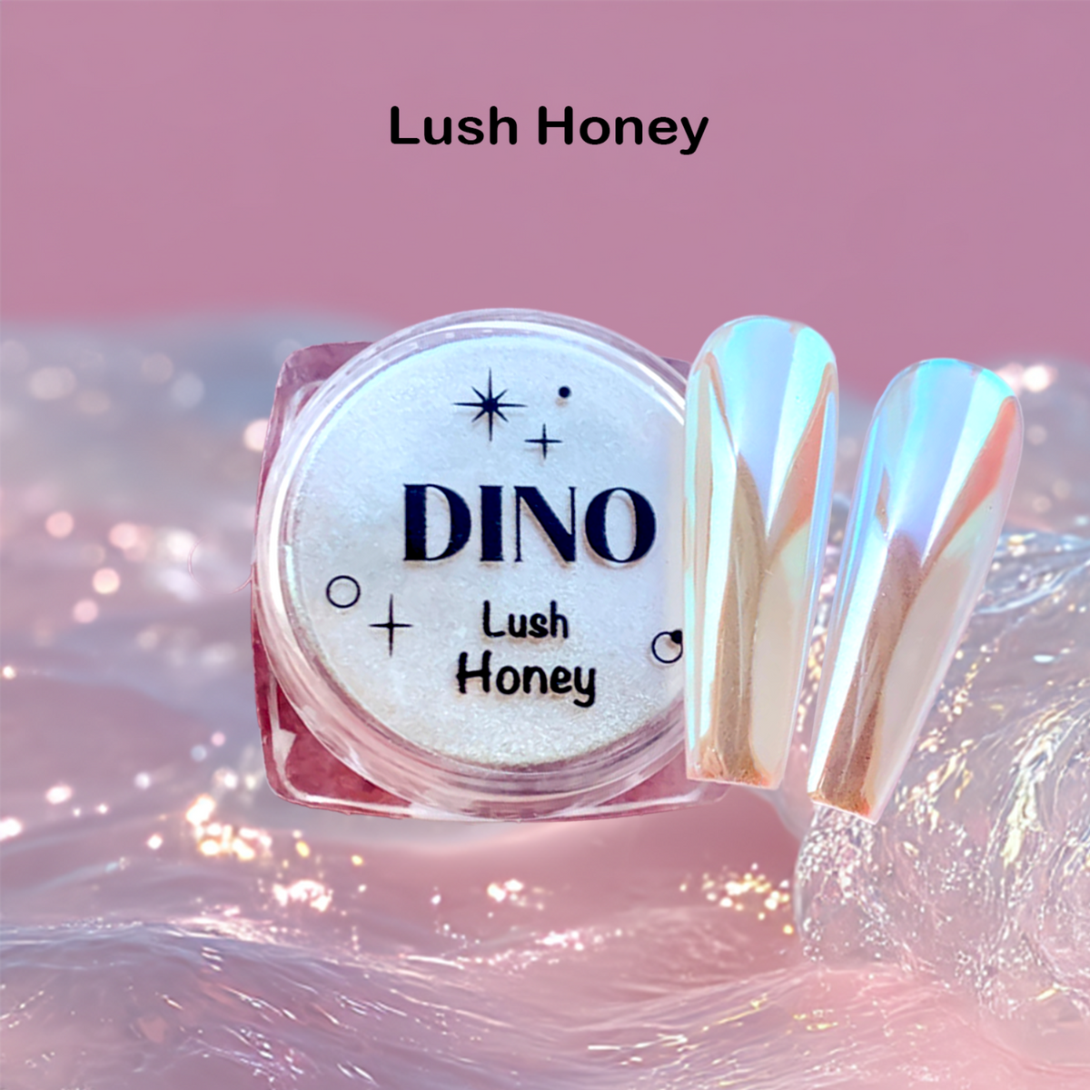 DINO It's Nail O'Clock Chrome Powder - Lush Powder (Full 3pc set/3 colour options)