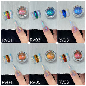 MPA Transparent Ice Moonlight Chrome Powder by misspinknail - Full 6pc set/Individual Colours