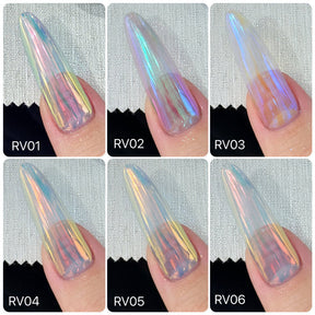 MPA Transparent Ice Moonlight Chrome Powder by misspinknail - Full 6pc set/Individual Colours