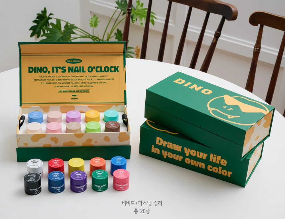 DINO It's Nail O'Clock Poster Colour Gel Set (No-Wipe) - 20 Gel Set