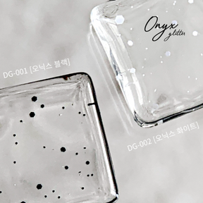 DINO It's Nail O'Clock Onyx Glitter Gel - 2pc set/Black/White