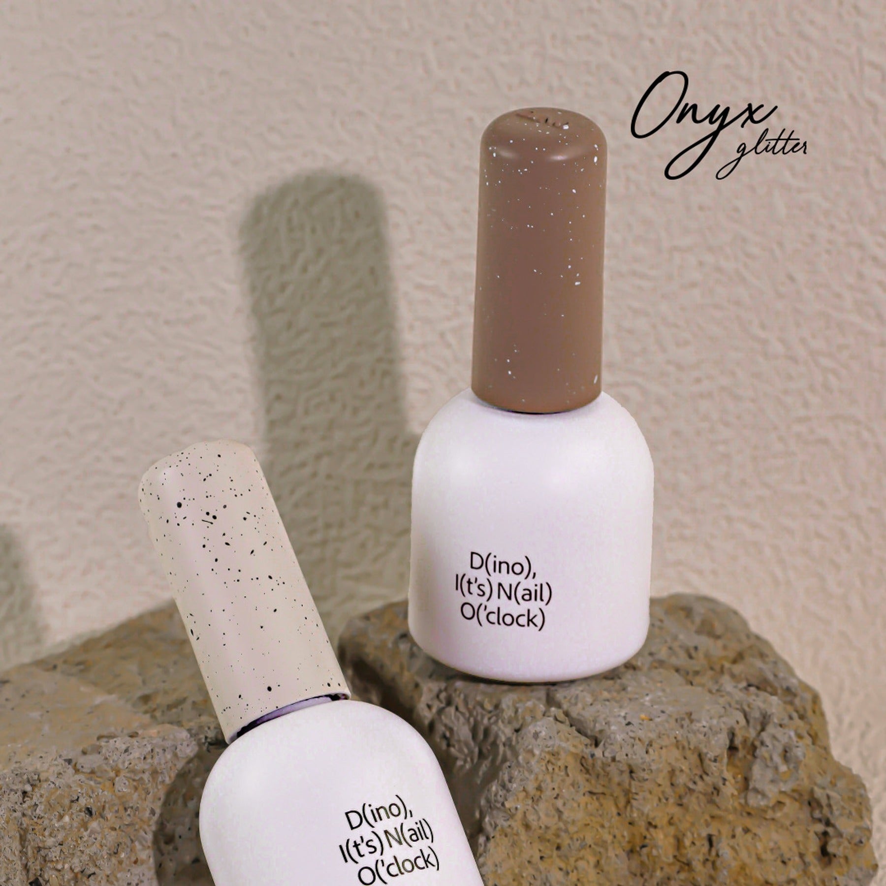 DINO It's Nail O'Clock Onyx Glitter Gel - 2pc set/Black/White