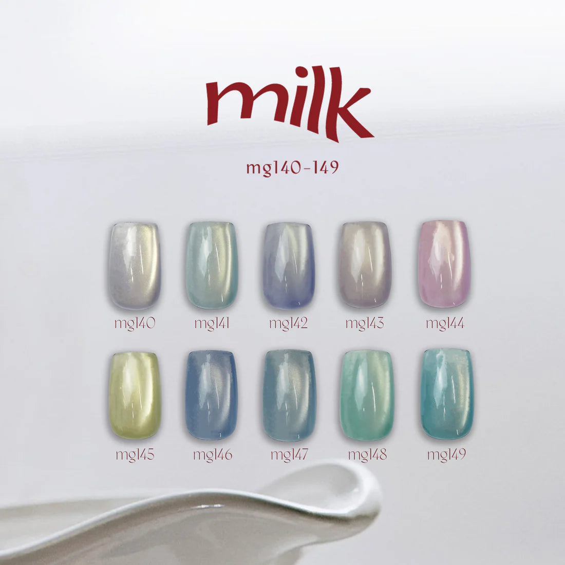 (NEW UPDATE) énoi 'milk' Magnetic Gel Series - full 20pc set/10pc sets/individual pots (mg130-149)