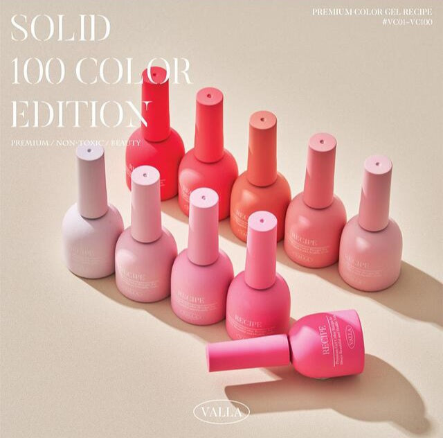 [PRE-ORDER ONLY] Valla Colour Collection 100pc (Includes 1 Top Gel, 1 Matte Top and Solid Colour Chart Board)