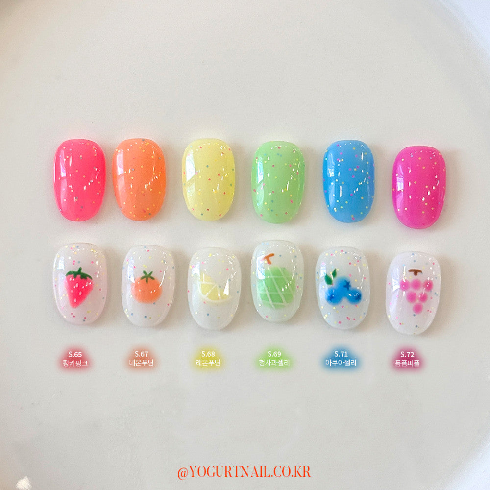 Yogurt Nail Korea Neon Pudding Syrup Gel Collection - Full 10pc Collection/Individual Bottles