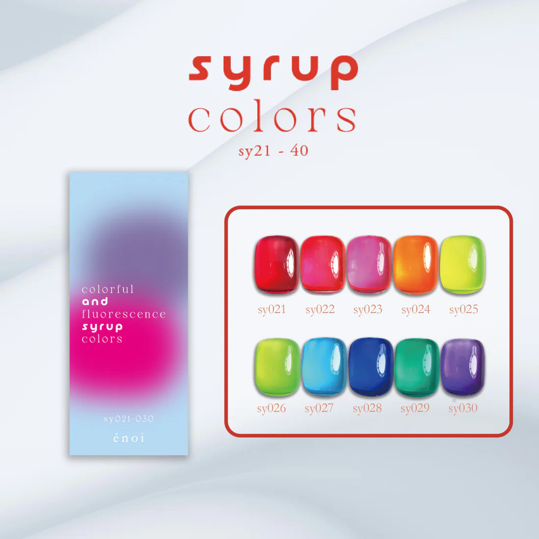 énoi SS Syrup Gel Collection - full 20pc set/10pc sets/individual pots (sy021-040)