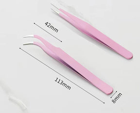 Nail tweezers 2pc set - black/pink/purple