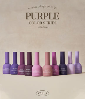 Valla Solid Non-Wipe Colour Collection - Purple Series VC51-VC60 (Individual Colours)